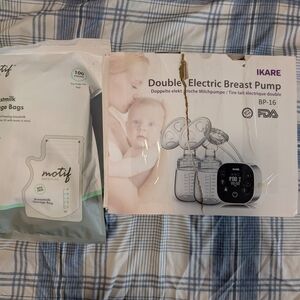 IKARE Double Electric Breast Pump with Motif Milk Storage Bags